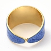 Enamel Plain Band Open Cuff Rings RJEW-E069-01G-08-3