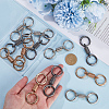 12Pcs 3 Colors Nordic Retro Zinc Alloy Double Spring Ring Clasps FIND-SC0012-87B-3