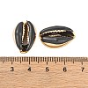 Electroplated Cowrie Shell Beads SSHEL-M023-05G-3