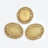 Tibetan Style Cabochon Connector Setting TIBEP-EA094YKG-AG-LF-1