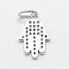 CZ Brass Micro Pave Cubic Zirconia Hamsa Hand/Hand of Fatima /Hand of Miriam Charms ZIRC-L018-03-3