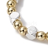 Brass Beads & Synthetic Hematite Beads Stretch Rings for Women RJEW-JR00807-4