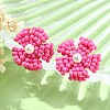 Daisy Glass Seed Beaded Stud Earrings EJEW-MZ00334-03-1