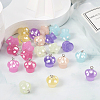 28pcs 7 colors Luminous Opaque Resin Pendants RESI-TA0002-12-11