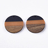 Tri-color Resin & Walnut Wood Pendants RESI-S358-78J-2