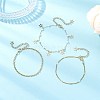 Round ABS Imitation Pearl Beaded Chains & 304 Stainless Steel Cable Chains Stackable Bracelets for Women BJEW-JB12452-02-1