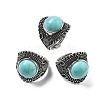 Synthetic Turquoise Adjustable Rings RJEW-I108-03AS-11-4