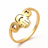 304 Stainless Steel Hollow Out Hamsa Hand Finger Ring for Women RJEW-K239-12G-3