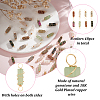 48Pcs 8 Colors Natural Mixed Gemstone Brass Wire Wrapped Column Connector Charms PALLOY-HY00042-5