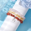 3Pcs 3 Styles Natural Rose Quartz & Citrine & Red Agate Chips Stretch Bracelets Sets BJEW-JB11076-03-3