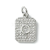 Rack Plating Brass Micro Pave Clear Cubic Zirconia Charms KK-G501-01O-P-1