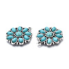 Synthetic Turquoise Pendants PALLOY-N157-041-3