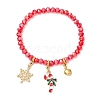 8Pcs Christmas Theme Glass Beaded Stretch Bracelets BJEW-JB11190-3