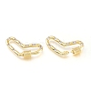 Brass Micro Pave Cubic Zirconia Screw Carabiner Lock Charms KK-M206-17G-01-3