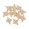 Brass Pave Cubic Zirconia Connector Charms KK-G462-45KCG-02-3