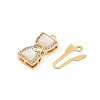 Brass Micro Pave Clear Cubic Zirconia Box Clasps KK-U051-01G-07-2