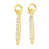 Leaf Rack Plating Brass Micro Pave Cubic Zirconia Pendants KK-S396-15-1