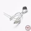 Anti-Tarnish Rhodium Plated 925 Sterling Silver Micro Pave Cubic Zirconia Pendant Bails STER-E053-45P-3