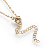 Brass Initial Pendant Necklaces NJEW-I230-24G-O-3