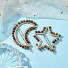 2Pcs Moon & Star Alloy with Natural Tiger Eye Hollow Hair Barrettes PHAR-JH00105-04-2