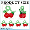 40Pcs Handmade Lampwork Pendants LAMP-ME0001-22-2