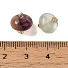 Natural Fluorite Rondelle Charms with Rack Plating Brass Loops G-G110-05A-01-3