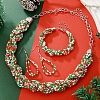 Christmas Glass Seed Beaded Multilayer Necklaces & Teardrop Dangle Earrings & Bracelets Sets WG44FFB-05-1