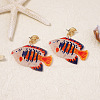 Ocean Acrylic & Alloy Dangle Earrings for Women WG27996-02-2