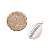 6Pcs 6 Styles Natural Cowrie Shell & Glass Seed Beads Pendants PALLOY-JF02759-06-2