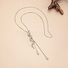 Adjustable Alloy & Iron Snake Y Tassel Lariat Necklaces with Crystal Rhinestone for Women WGA90BD-01-4