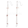 2Pcs Handmade Macrame Polyester with Wood Bead Plant Hanger AJEW-HS0001-47A-2