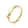 Ion Plating(IP) 304 Stainless Steel Word Adjustable Ring LS-RJEW-L107-026G-1