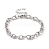 304 Stainless Steel Textured Cable Chain Bracelet for Men Women BJEW-E031-11P-01-1