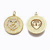 Brass Micro Pave Cubic Zirconia Pendants ZIRC-N039-124B-NF-2