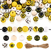 Kissitty DIY Bee Wooded Ornaments Kit DIY-KS0001-28-10