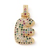 Brass Micro Pave Cubic Zirconia Pendants ZIRC-P121-01G-E-1