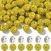 100Pcs Pave Disco Ball Beads RB-YW0001-30A-1