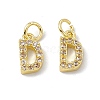 Real 18K Gold Plated Brass Micro Pave Clear Cubic Zirconia Charms KK-E068-VB452-D-2