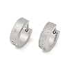 Non-Tarnish Sand Flash 304 Stainless Steel Hoop Earrings for Women EJEW-M001-03P-1