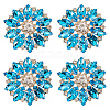 4Pcs Alloy & Glass & Rhinestone Shank Buttons BUTT-FG0001-63B-1