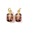 Brass Pave Cubic Zirconia Pendants KK-H078-33G-03-1