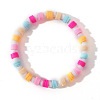 Sweet Fashion Heishi Polymer Clay with Glass Seed Beaded Stretch Bracelets NM1149-1