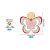 Brass Printing Acrylic Butterfly Dangle Stud Earrings EJEW-TA00672-3