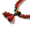 6mm Round Cinnabar Mala Stretch Bracelets BJEW-B080-28A-06-2