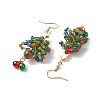 Glass Seed Beaded Dangle Earrings EJEW-MZ00170-4