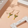 Glass Seed Braided Triangle Dangle Earrings EJEW-MZ00053-01-2