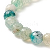 Dyed Natural Fire Crackle Agate Round Beaded Stretch Bracelet for Women BJEW-TA00244-2