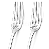 Globleland Word Pattern 304 Stainless Steel Fork AJEW-GL0001-17O-1