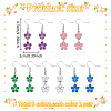 ANATTASOUL 5 Pairs 5 Colors Alloy Enamel Flower Dangle Earrings EJEW-AN0004-76-2