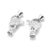 Rhodium Plated 925 Sterling Silver Lobster Claw Clasps STER-L055-063P-3